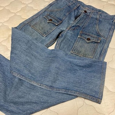 STUDIO D'ARTISAN Denim Cargo Hose M Blau Distressed Vintage Style