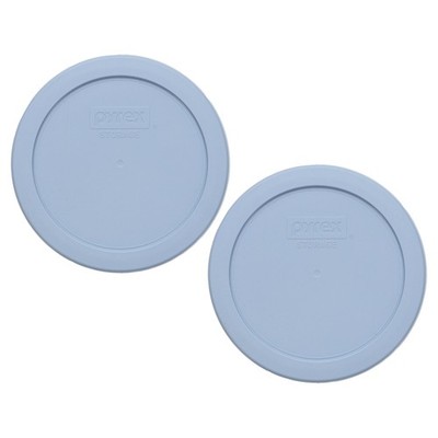 Pyrex 7201-PC (4-Cup) Cerulean Blue Replacement Lids (2 Pack) - Made in USA