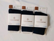 3 Pks Tommie Copper Recovery OTC Compression Socks Navy Sz 4-6.5 New