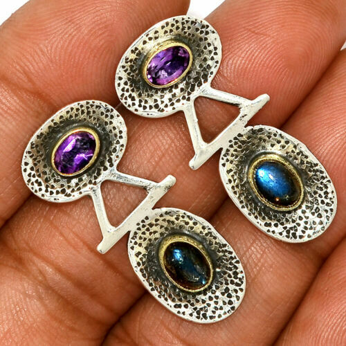 I-be Orecchini A Goccia In Argento 925 Con Labradorite, Lunghezza 3,3 Cm, Pietra 10x14 Mm, In Confezione Regalo Con Certificato - 4