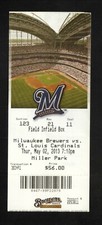 2013 Milwaukee Brewers Infield Field Box Ticket vs St Louis Cardinals