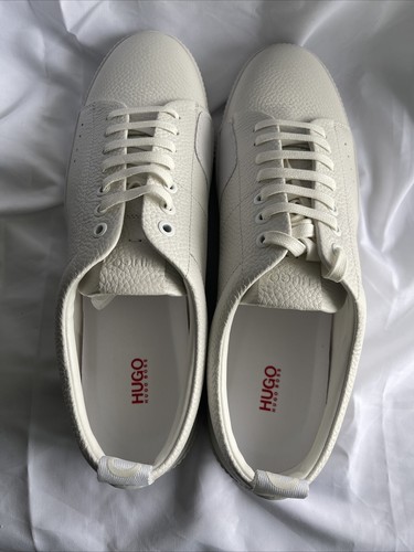 Hugo Boss Men's Zero Tenn gr White Leather Sneakers Size US 12 - Picture 5 of 12