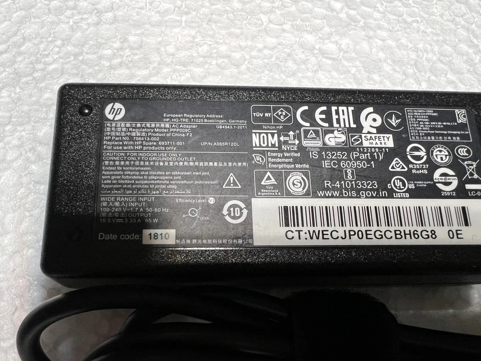 Genuine HP 65W Laptop Charger 18.5V 3.5A 693711-001 756413-002 - Image 2 of 4