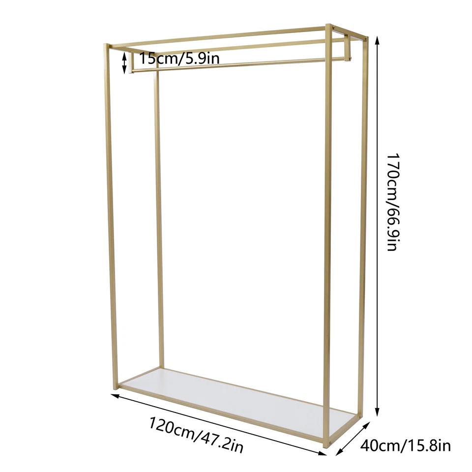 Armario de alta resistencia dorado perchero de tela soporte almacenamiento zapatos organizador Foto 3 de 4