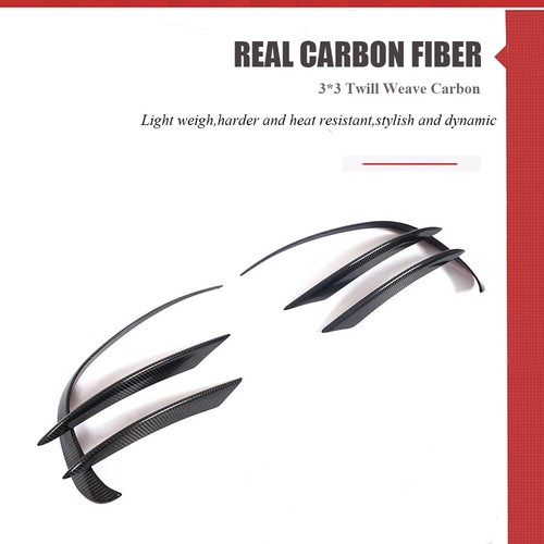 REAL CARBON Front Bumper Splitter Canard Fins For Benz W205 C205 A205 C43 2019UP - Picture 11 of 17