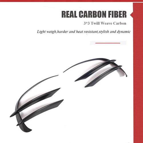 Parachoques delantero divisor aletas Canard de carbono real para Benz W205 C205 A205 C43 2019 UP - Imagen 11 de 17