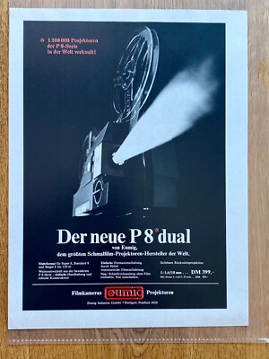 Eumig P8 Dual Schmalfilm Projektor Original 1967 Vintage Advert Werbung Reklame