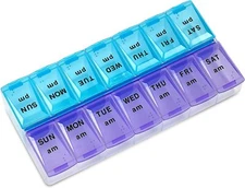 MEDca Weekly Pill Organizer, Twice-a-Day, 1 Pill Organizer, Plastic, VERSATILE