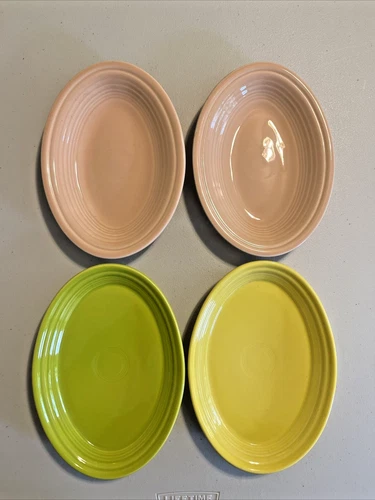 Fiestaware Small Oval Platters (Set of 4) Homer Laughlin WV USA HLC 1986 @@@@@@@