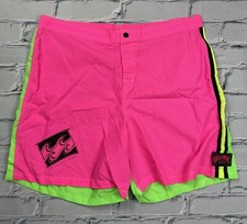 Vintage Billabong Australia Neon Pink  Green  Yellow Surf Board Shorts Sz 38
