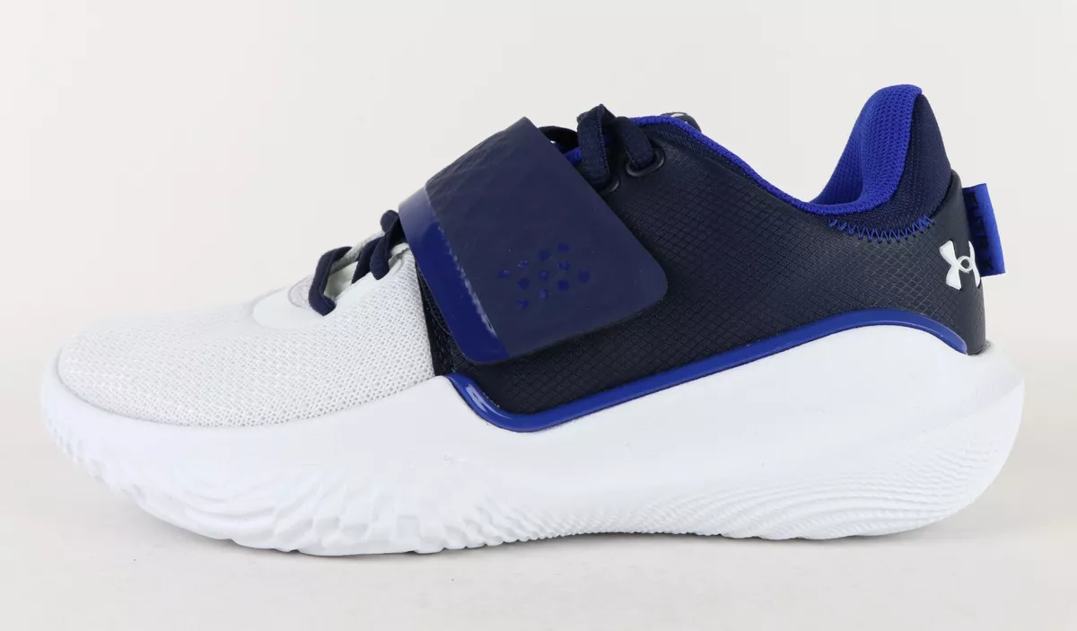 Under armour navy blue basketball shoes discount