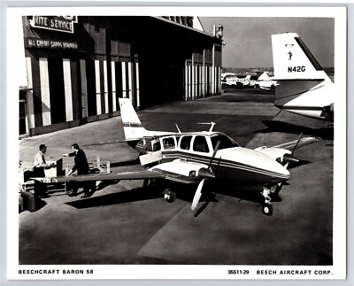 Aviation Airplane c1960s Beechcraft Baron 58 Cargo 8x10 B&W Press Photo C3