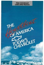 Chevrolet Range 1988 USA Market Sales Brochure Van Pickup Blazer Camaro Caprice