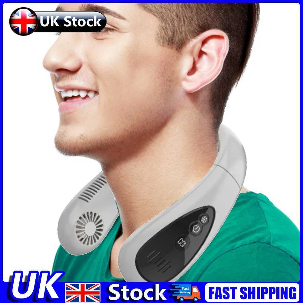 Portable Summer Air Cooling Hanging Neck Fan 3 Speed Sports Electric Fan  (White) | eBay