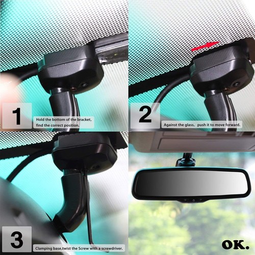 4.3" Car Rear View Mirror Monitor Bracket 4 PIN White Dome Rear View Camera Kit - Picture 6 of 12