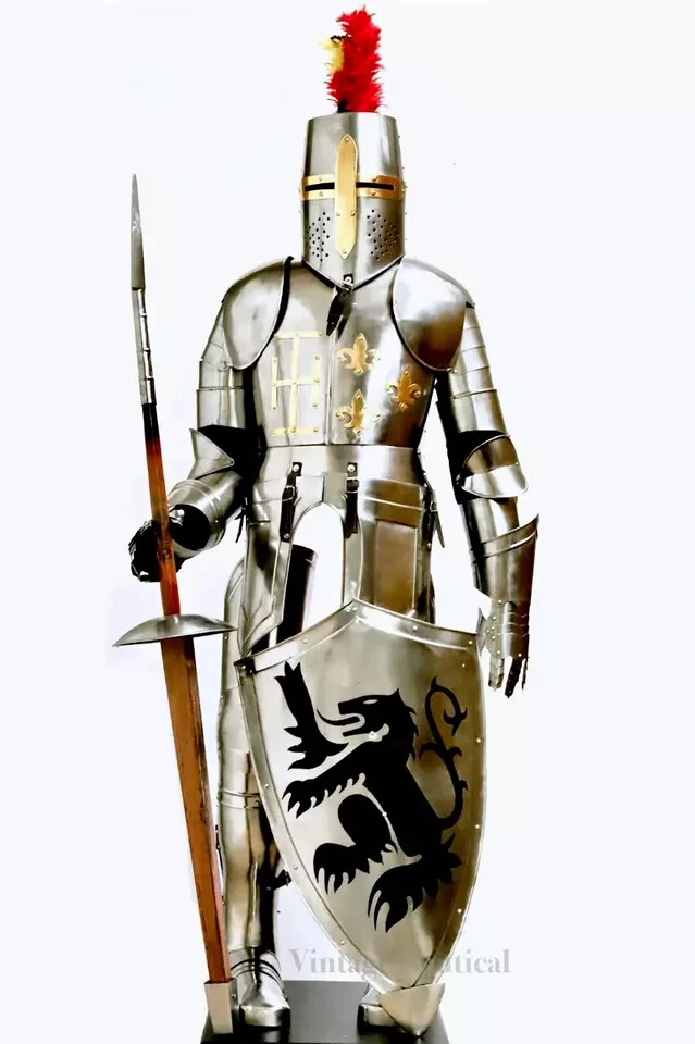 Templar Medieval Armor Suit SCA Knight Costume Full Body Cosplay LARP Crusader-image