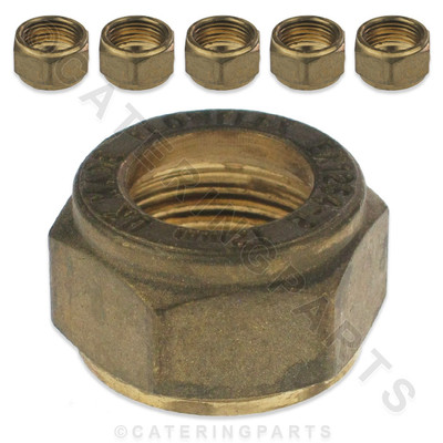 10 mm MESSING DRUCKMUTTERN 6 STÜCK GAS KUPFER PILOTROHR ROHR SCHLAUCHVERSCHRAUBUNGEN