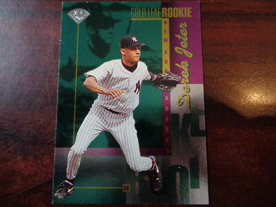1996 Leaf Derek Jeter #211 Gold Leaf ROOKIE CARD-Yankees