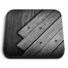 Square MDF Magnets - BW - Wood Planks Wooden  #39608