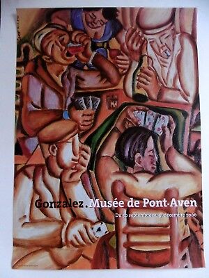 Vente GONZALEZ Marcel Affiche originale 2006 Bar Jeu de cartes Femme Musée Pont Aven