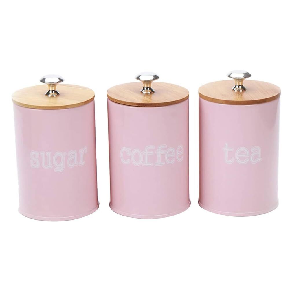 Metal Canisters Sets for the Kitchen, 3 Pack Storage Container Food Storage J...