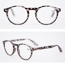 Vintage Round Eyeglasses Frames Mixed-color Leopard Print Light Glasses Unisex