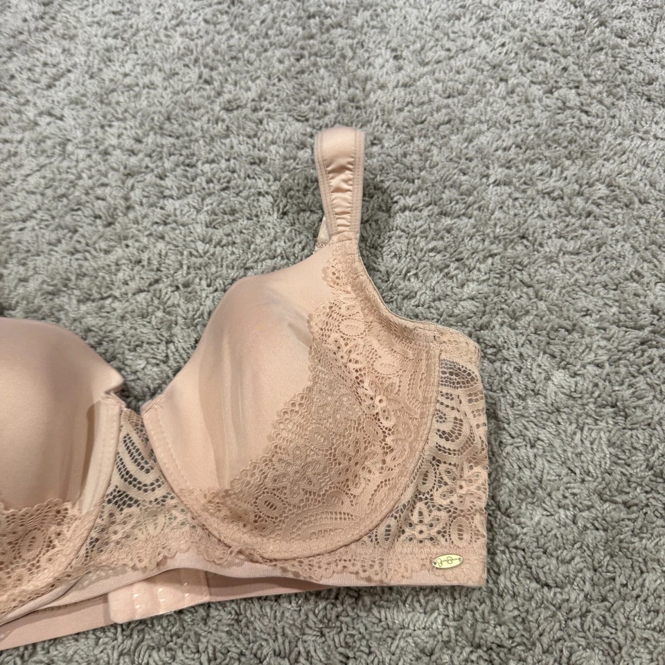 Sujetador push up Jessica Simpson talla 38D beige ribete de encaje inalámbrico cobertura completa Foto 2 de 4