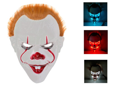 Pennywise IT Clown Maske LED Leucht Gesichtsmaske Halloween Horror Maske Clown Maske