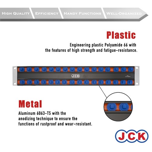 "Organizador de enchufe de doble riel de aluminio de 1/4" calidad profesional JCK - Imagen 3 de 7