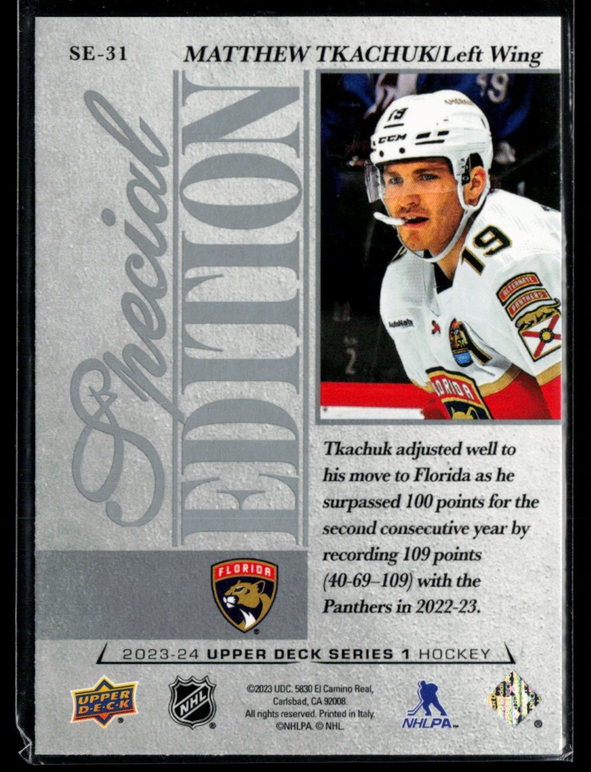 2023-24 Upper Deck Special Edition Matthew Tkachuk #SE-31 | eBay