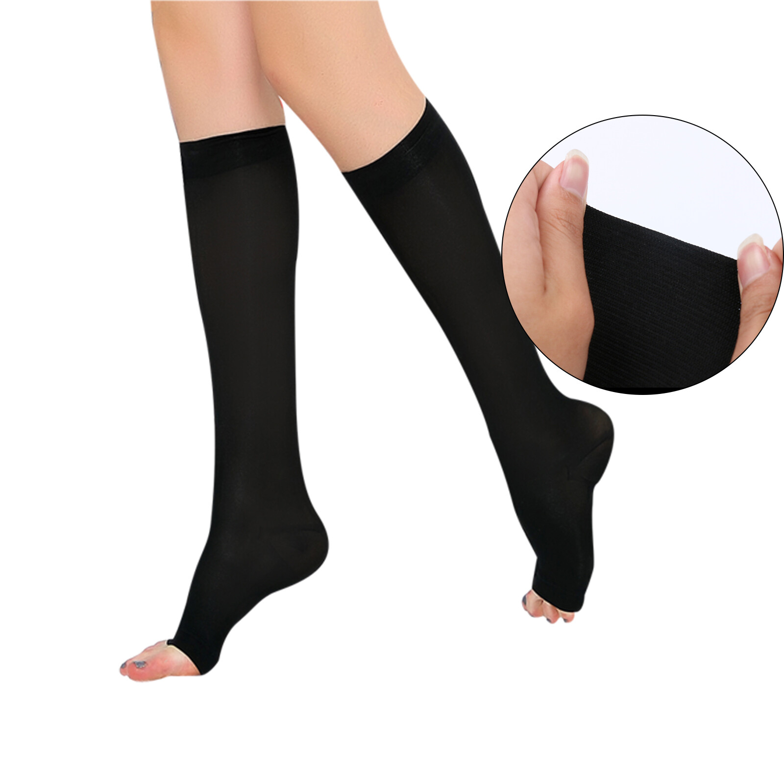 Medical Compression Socks Supports Edema Varicose Veins Sock Open Toe