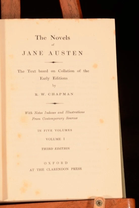 1946 2Vol Jane Austen Mansfield Park Sense and Sensibility Illustrated Chapman - Image 3 of 4