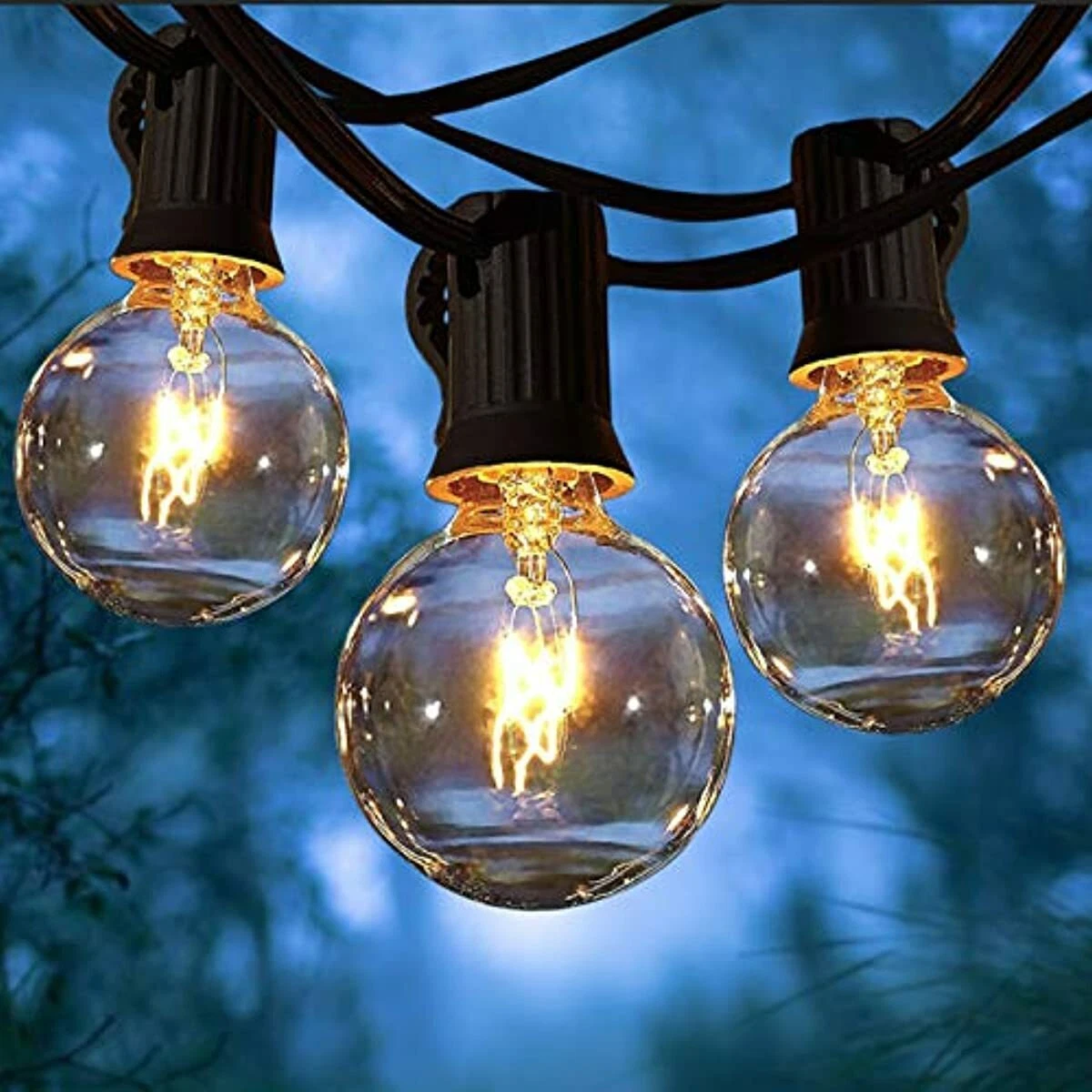Afirst Outdoor String Lights 50FT with 53 Edison Bulbs Globe Hanging Lights for