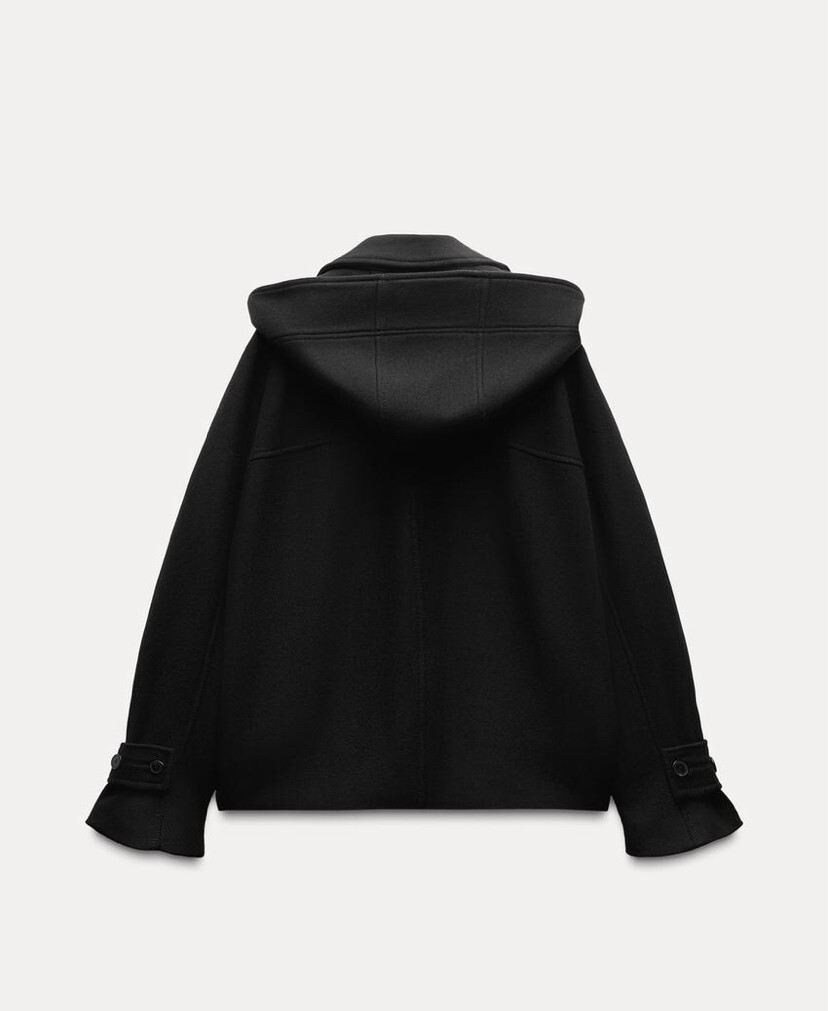 nalaナラ Wool cape coat ポンチョ コート BLACK 黒 Cape coat Women, wool poncho jacket, wool cloak coat, wool