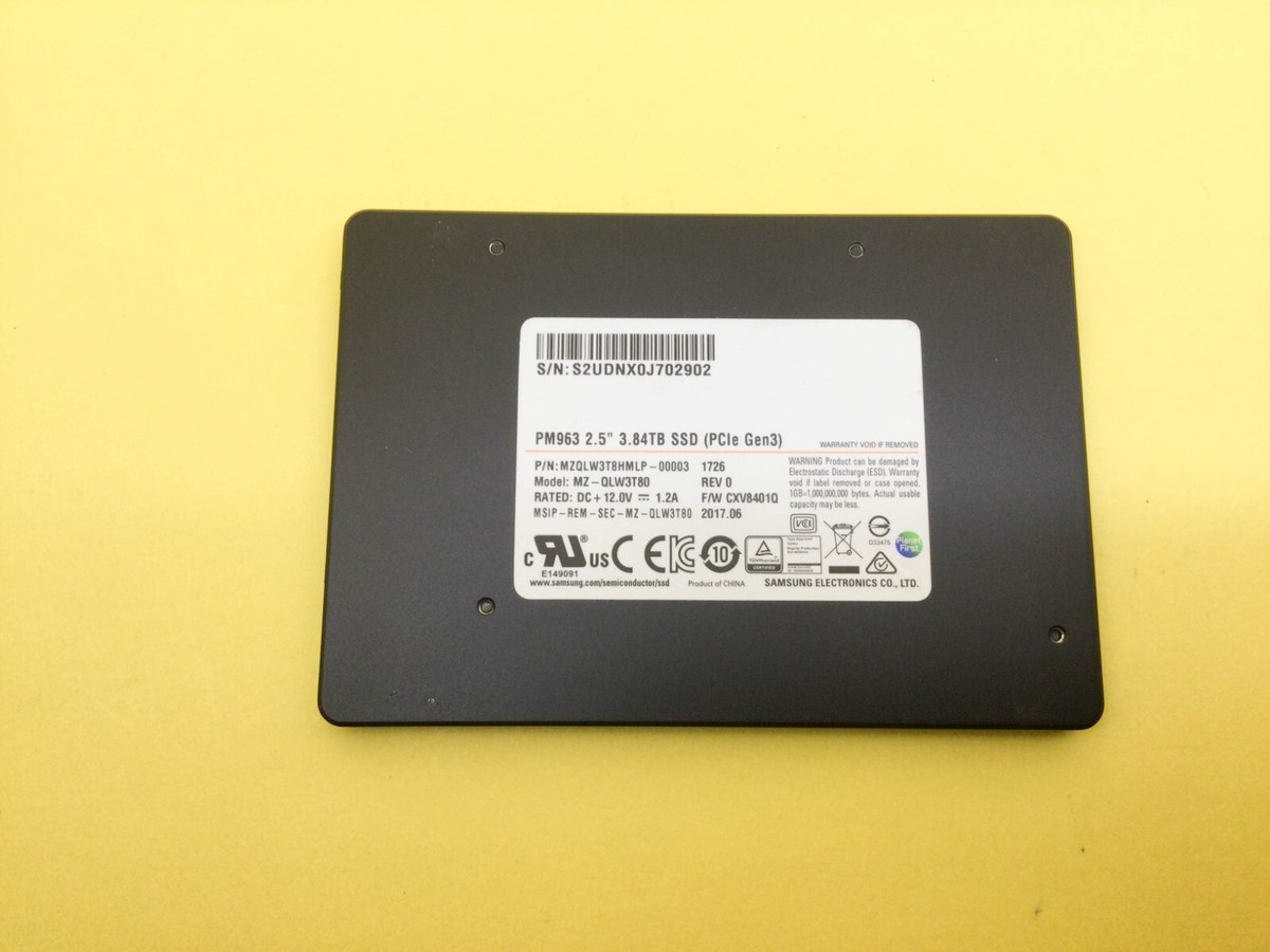 Samsung PM963 Series 3.84TB PCIe NVMe U.2 2.5