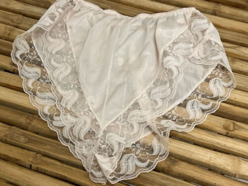 VINTAGE FRENCH CUT SILKY LIGHT PINK NYLON PANTIES sz LARGE - Picture 1 of 2