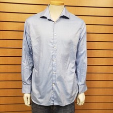 John Varvatos Slim Fit Long Sleeve Blue Button Down Shirt Size 16 32 / 33