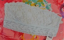NEW HANKY PANKY 487102 CELE MADE IN USA MESH LINED BANDEAU BRALETTE L