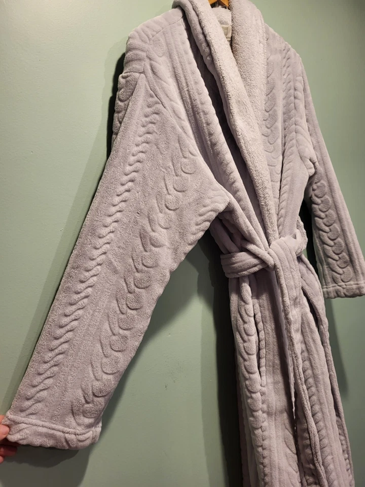 Albornoz Karen Neuburger Lt Gris Felpa Bolsillos con Cinturón Talla L Foto 4 de 4