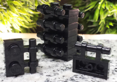 10x Lego  Basic Stein Platte 1x2 Noppen Halter schwarz sehr gut #8