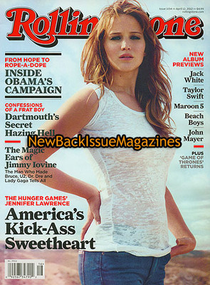Rolling Stone 4/12,Jennifer Lawrence,Hunger Games,Taylor Swift,April 2012,NEW