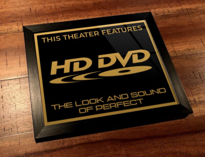 Framed 8'' x 10'' Home Theater / Cinema Sign - HD DVD The Look & Sound Of Perfect