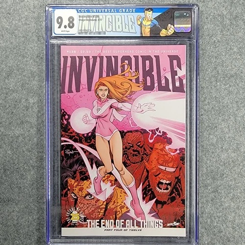 Invincible #136 Graded CGC 9.8 White Pages NM/M Custom Label Image Skybound 2017