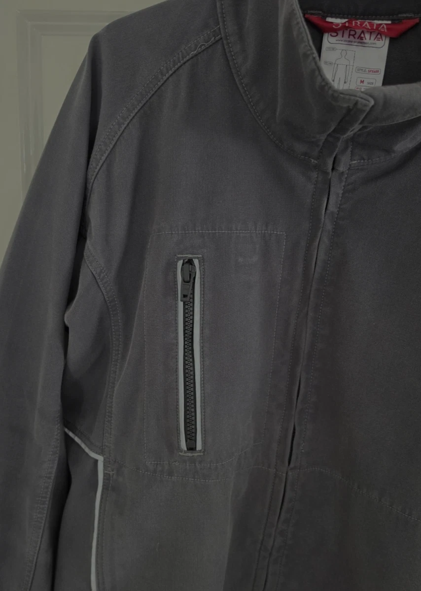 Chaqueta STRATA FX405 Arco Flash y Protección contra Llamas Cremallera Completa Bolsillos en Gris-Talla M