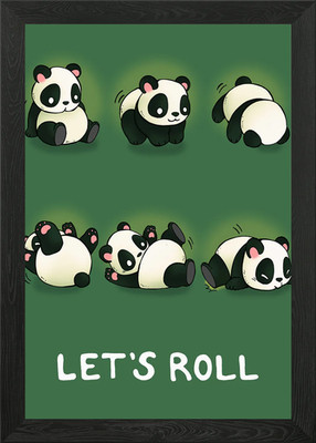 Lets Roll Panda Gerahmtes Wandbild Poster Leinwanddruck Bild