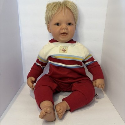 Vtg Lee Middleton By Reva Baby Doll 736 Boy Blonde Hair Brown Eyes Realistic