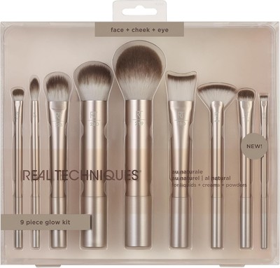 Face Base Make-up-Pinselset, 9-teilig, Real Techniques Au Naturale 