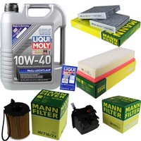 Inspektionskit Filter Liqui Moly ÖL 5L 10W-40 FüR Peugeot 207 Wa_ Wc_ 1.6 Hdi