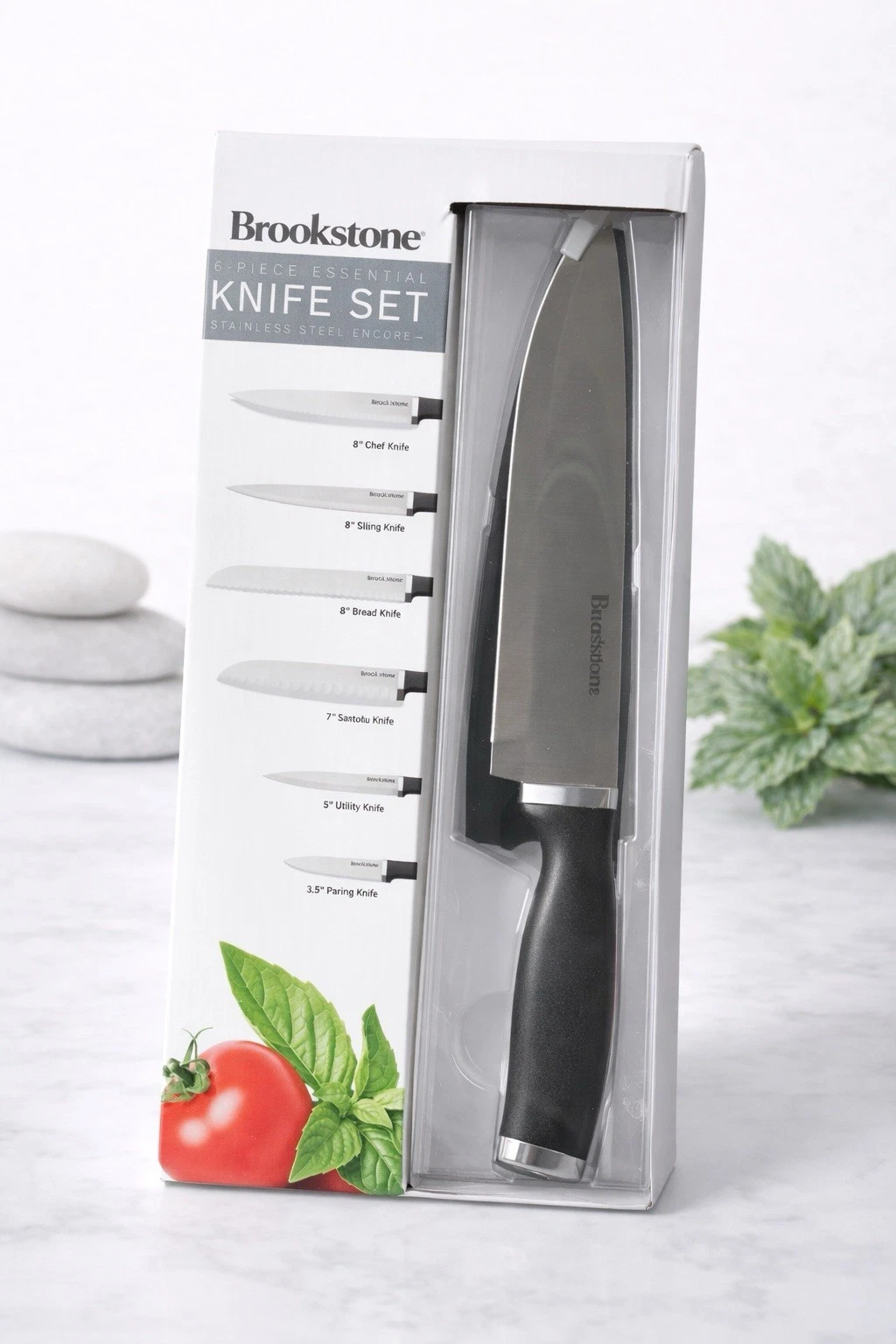 Brookstone 6 Piece Knife Set Stainless Steel Chef Bread Santoku Utility NEW
Opens in a new window or