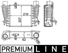 MAHLE Ladeluftkühler PREMIUM LINE CI 264 000P für BR0 CR0 MODUS RENAULT CLIO 3 2